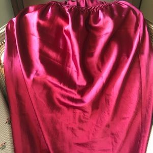 Vintage Christian Dior slip skirt red satin lace